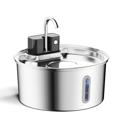3.2L Wireless Stainless Steel Cat Water Fountain with 4000Mah Battery & Sensor Automatic Filtration Pet Water Drinker Dispenser